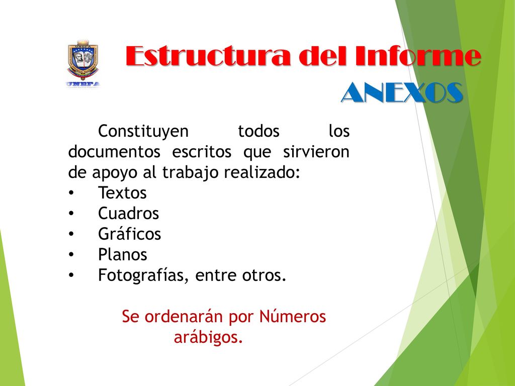 Se ordenarán por Números arábigos.