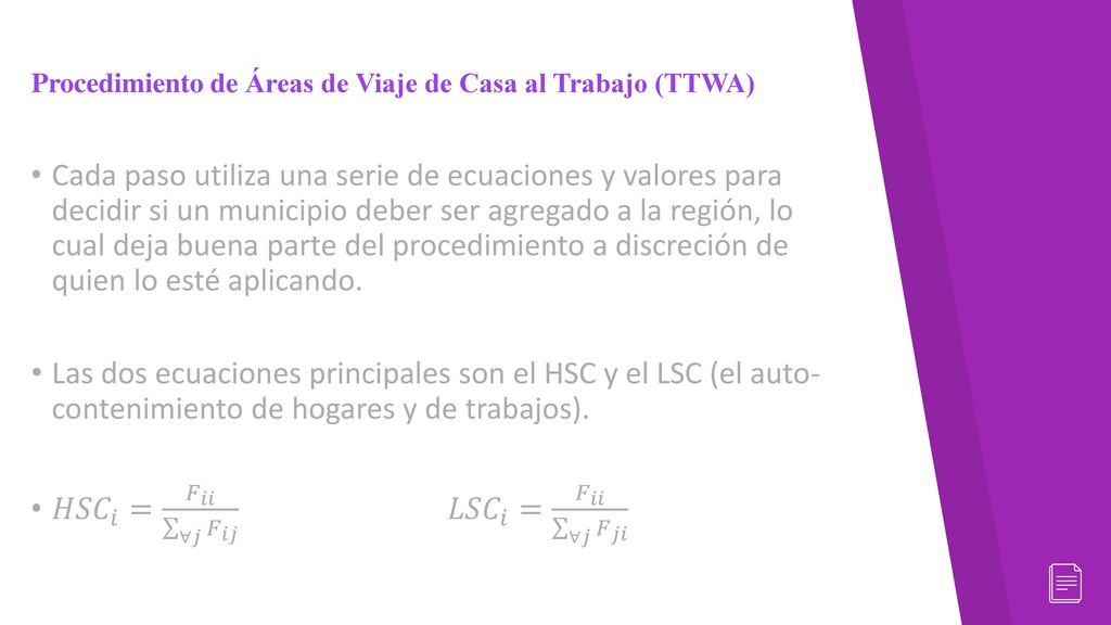 Procedimiento de Áreas de Viaje de Casa al Trabajo (TTWA)