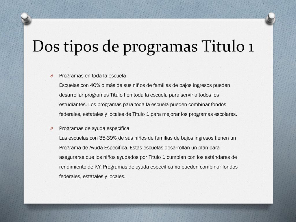 Dos tipos de programas Titulo 1