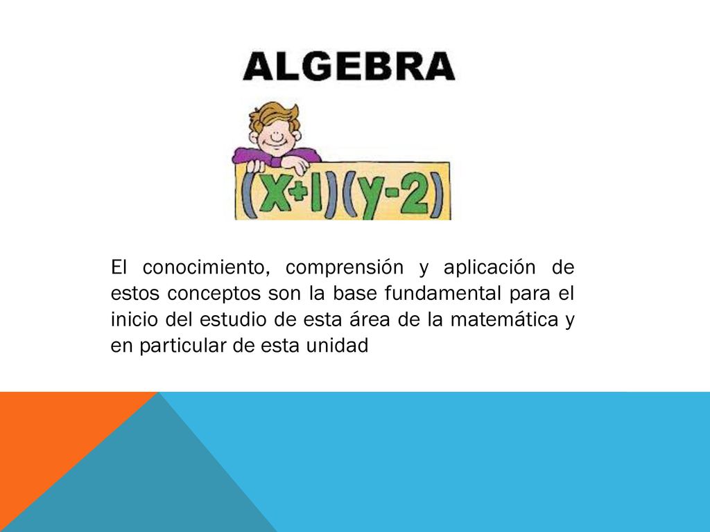 El conocimiento, comprensión y aplicación de estos conceptos son la base fundamental para el inicio del estudio de esta área de la matemática y en particular de esta unidad