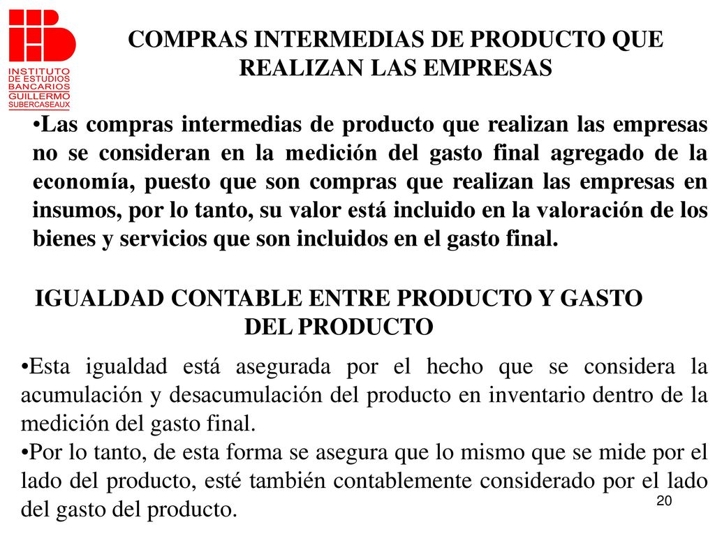 COMPRAS INTERMEDIAS DE PRODUCTO QUE REALIZAN LAS EMPRESAS