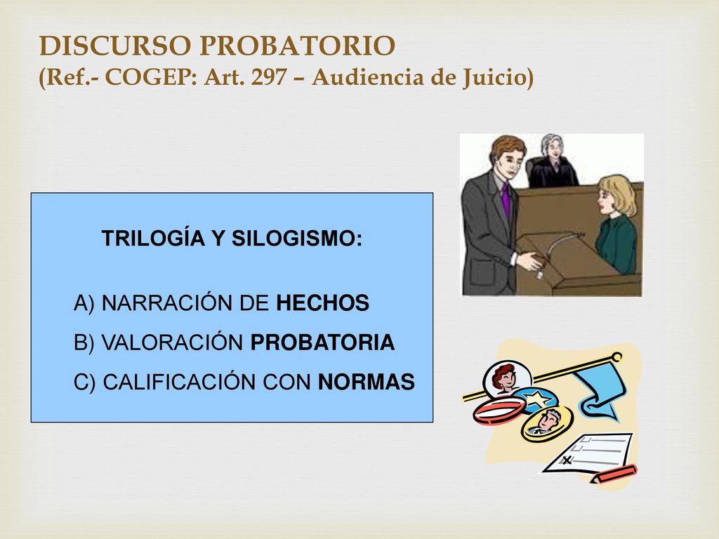 DISCURSO PROBATORIO (Ref.- COGEP: Art. 297 – Audiencia de Juicio)