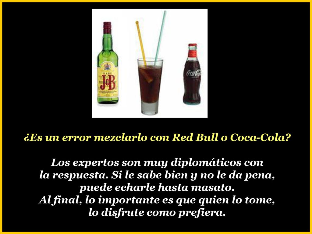 ¿Es un error mezclarlo con Red Bull o Coca-Cola