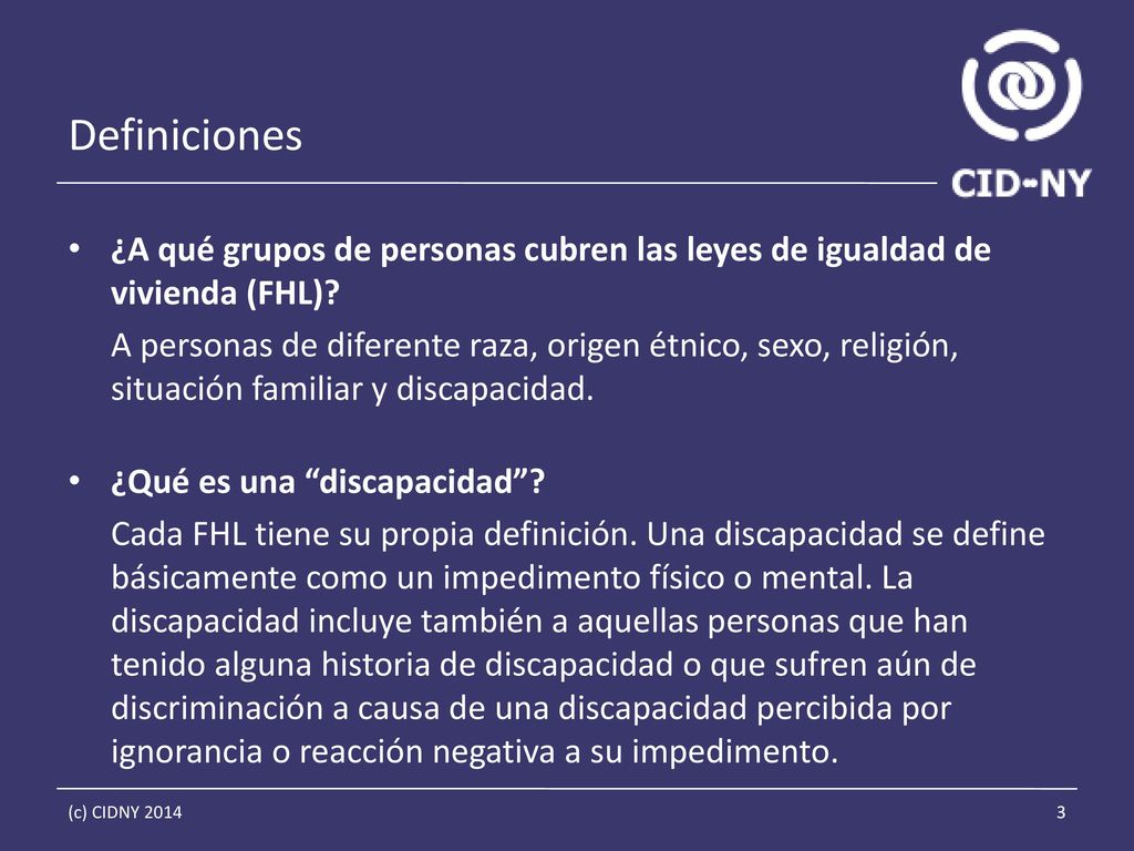 Definiciones ¿A qué grupos de personas cubren las leyes de igualdad de vivienda (FHL)