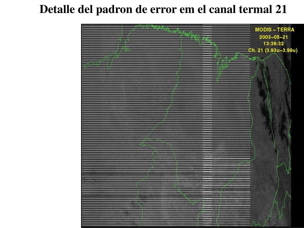 Detalle del padron de error em el canal termal 21