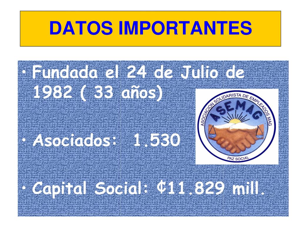 DATOS IMPORTANTES Fundada el 24 de Julio de 1982 ( 33 años)