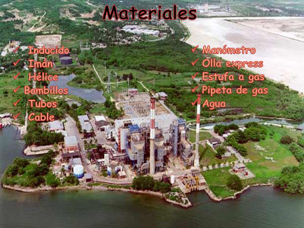 Materiales Manómetro Imán Olla express Hélice Bombillos Estufa a gas
