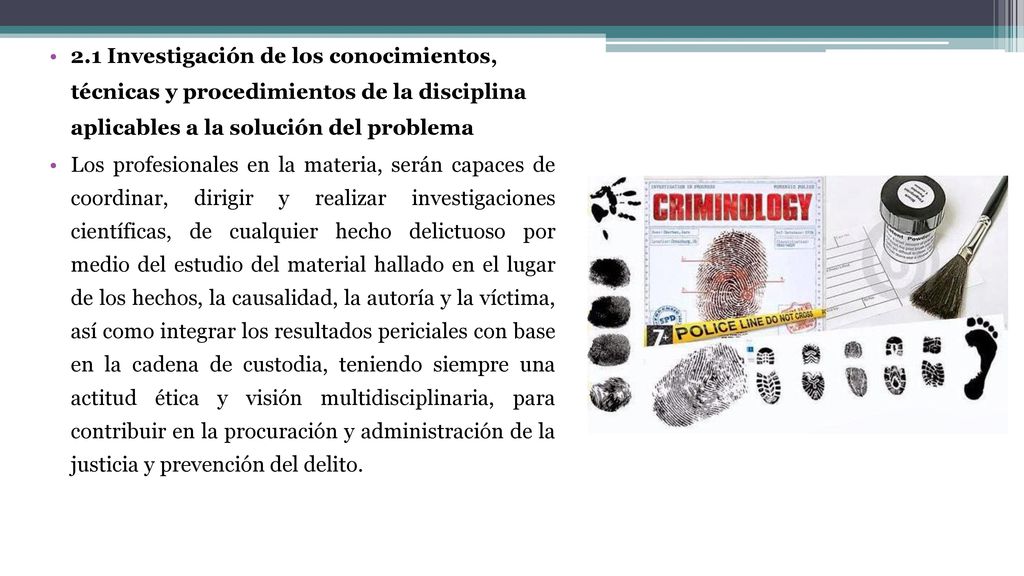 2.1 Investigación de los conocimientos, técnicas y procedimientos de la disciplina aplicables a la solución del problema