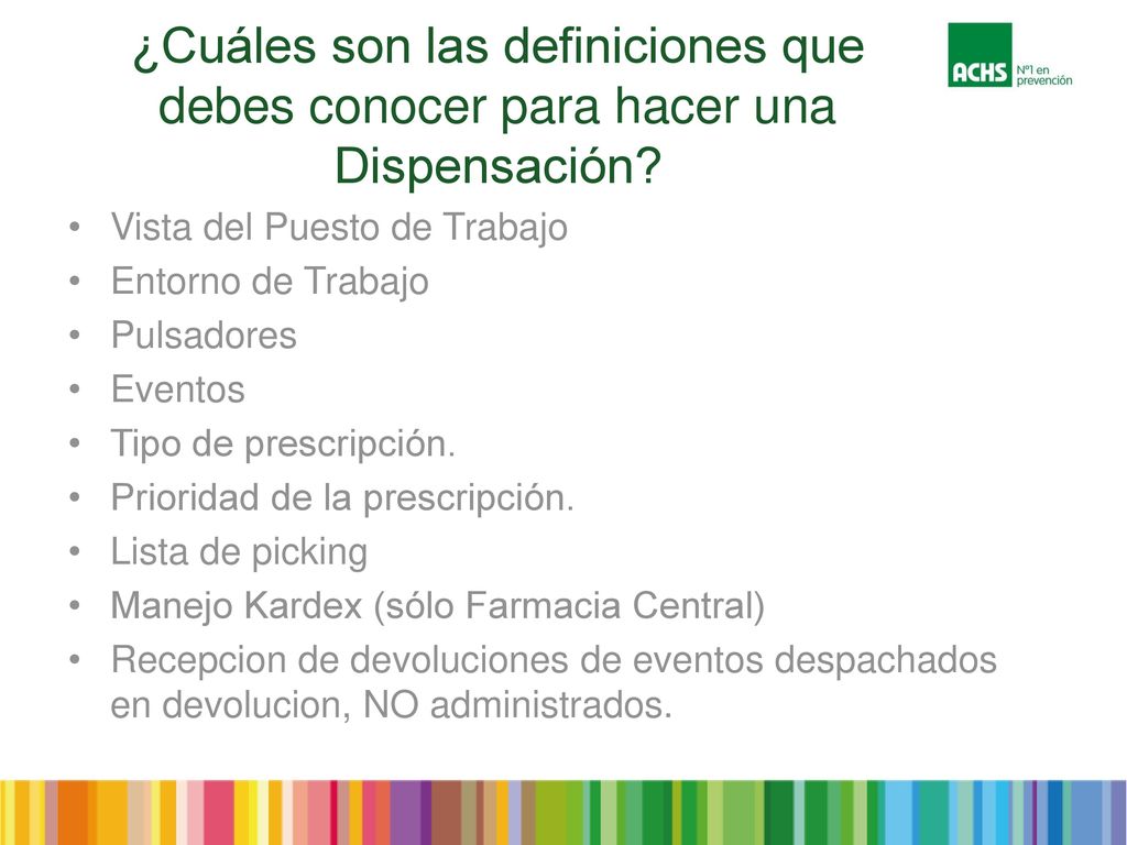¿Cuáles son las definiciones que debes conocer para hacer una Dispensación