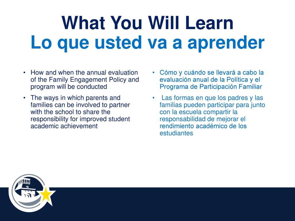 What You Will Learn Lo que usted va a aprender