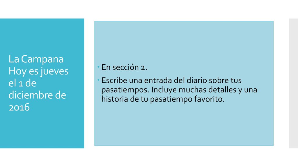 La Campana Hoy es jueves el 1 de diciembre de 2016