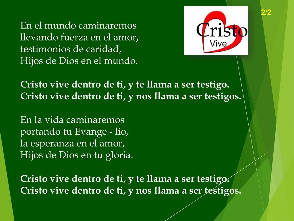 En el mundo caminaremos llevando fuerza en el amor,