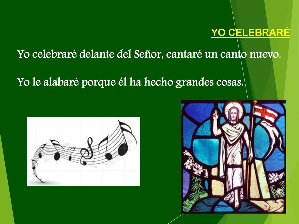 Yo celebraré delante del Señor, cantaré un canto nuevo.