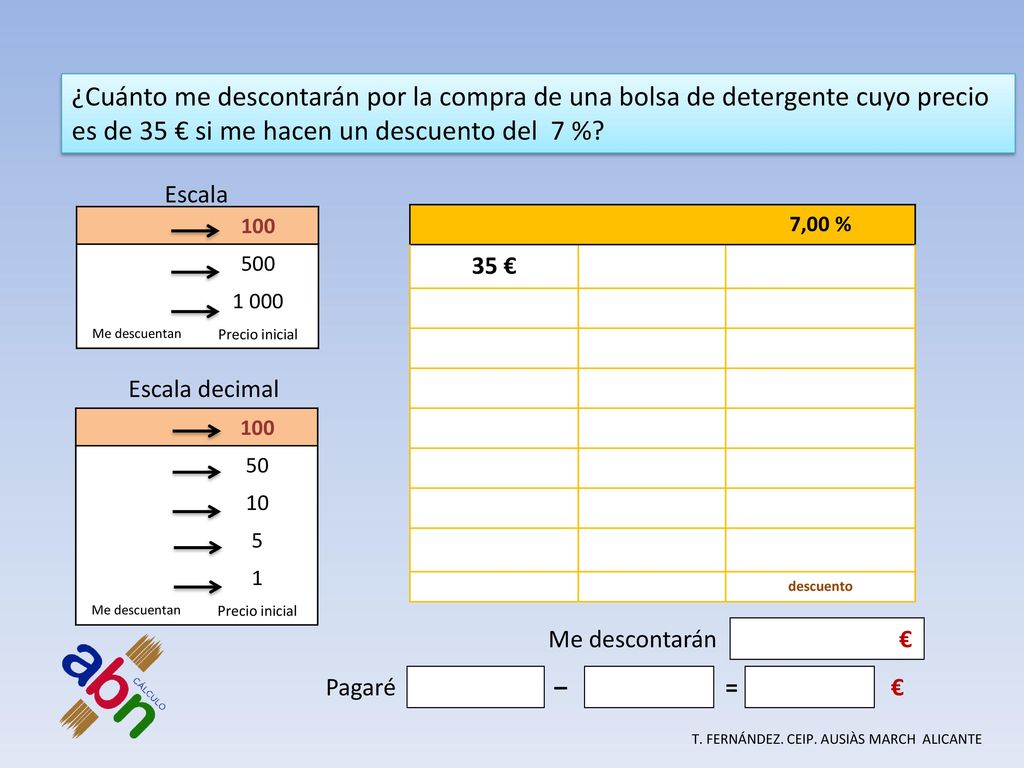 es de 35 € si me hacen un descuento del 7 %