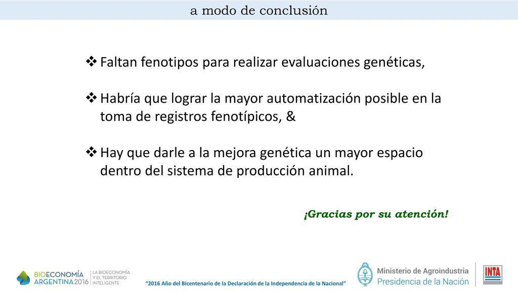 Faltan fenotipos para realizar evaluaciones genéticas,