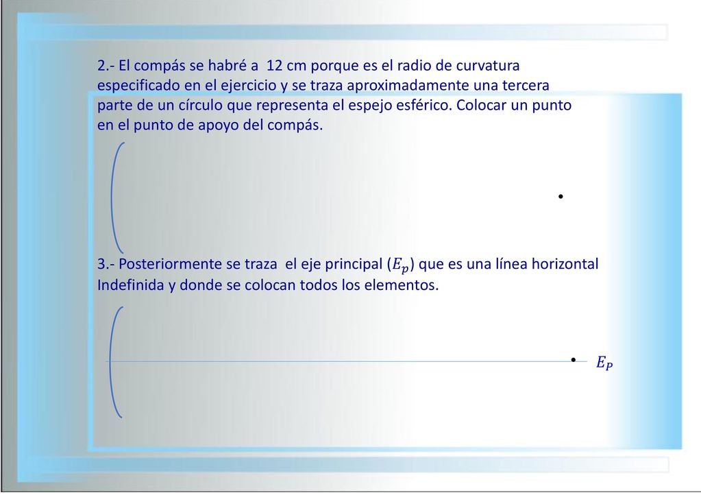 2.- El compás se habré a 12 cm porque es el radio de curvatura