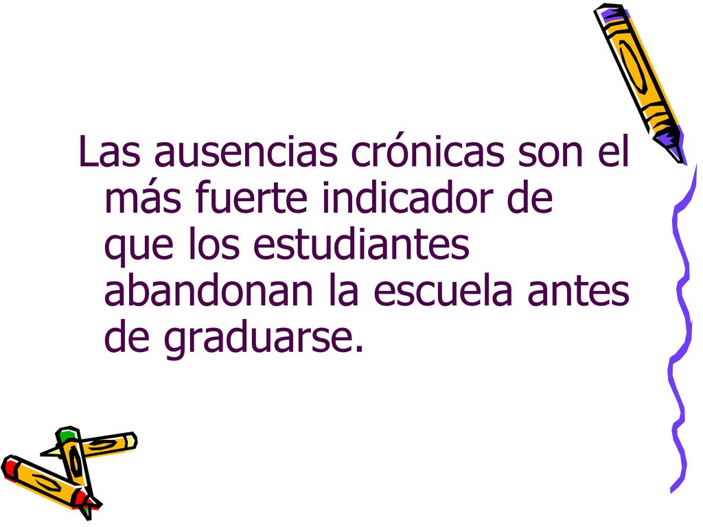 Las ausencias crónicas son el más fuerte indicador de que los estudiantes abandonan la escuela antes de graduarse.