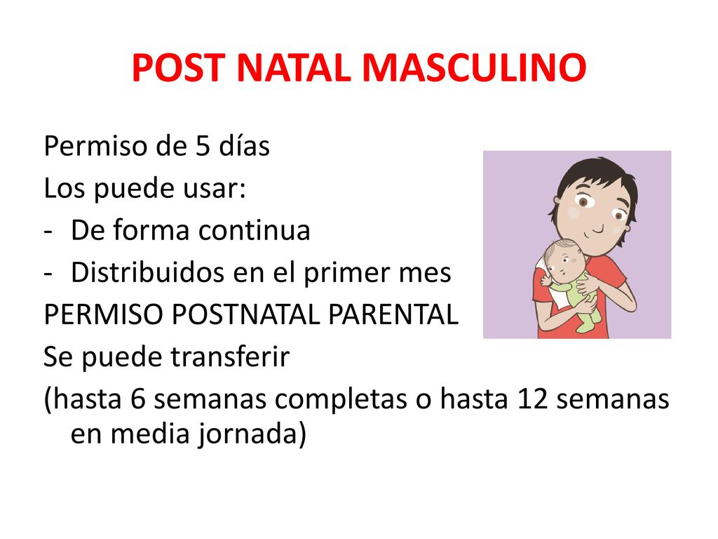 POST NATAL MASCULINO Permiso de 5 días Los puede usar: