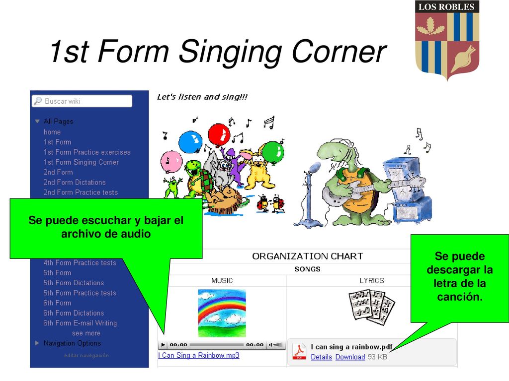 1st Form Singing Corner Se puede escuchar y bajar el archivo de audio