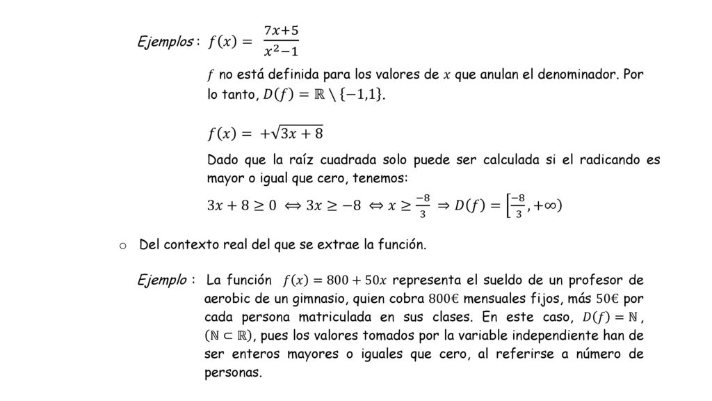𝑓 𝑥 = + 3𝑥+8 3𝑥+8≥0 ⟺3𝑥≥−8 ⇔𝑥≥ −8 3 ⇒𝐷 𝑓 = −8 3 ,+ ∞