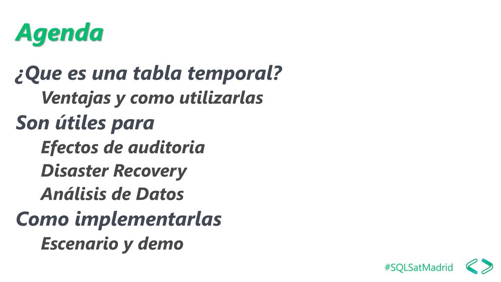 Agenda ¿Que es una tabla temporal Son útiles para Como implementarlas