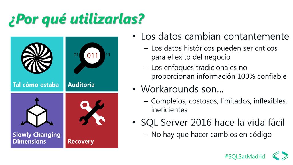 ¿Por qué utilizarlas Los datos cambian contantemente Workarounds son…
