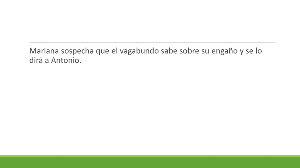 Mariana sospecha que el vagabundo sabe sobre su engaño y se lo dirá a Antonio.