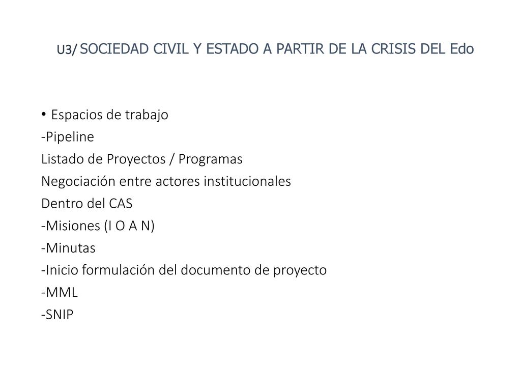 Listado de Proyectos / Programas