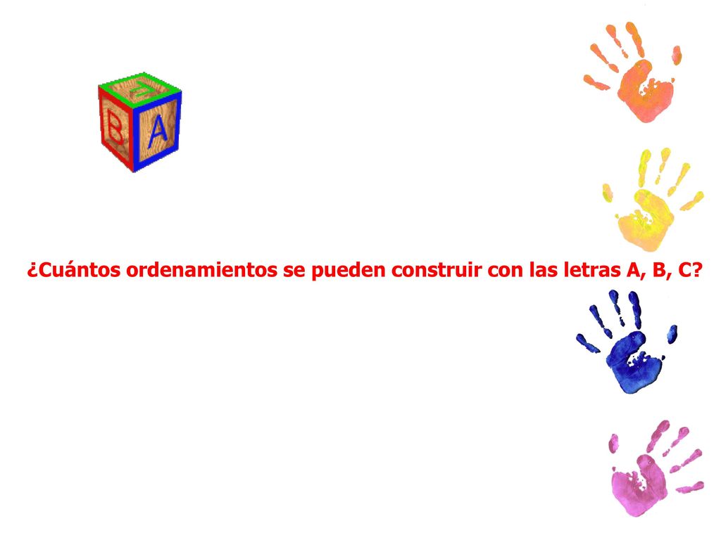 ¿Cuántos ordenamientos se pueden construir con las letras A, B, C