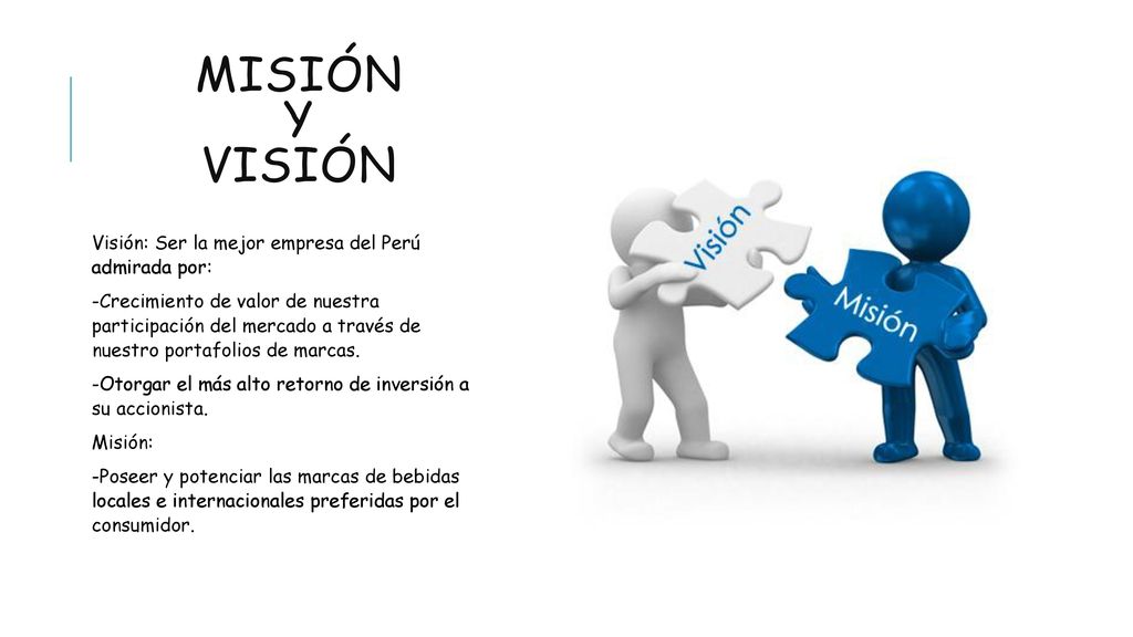MISIÓN Y VISIÓN Visión: Ser la mejor empresa del Perú admirada por: