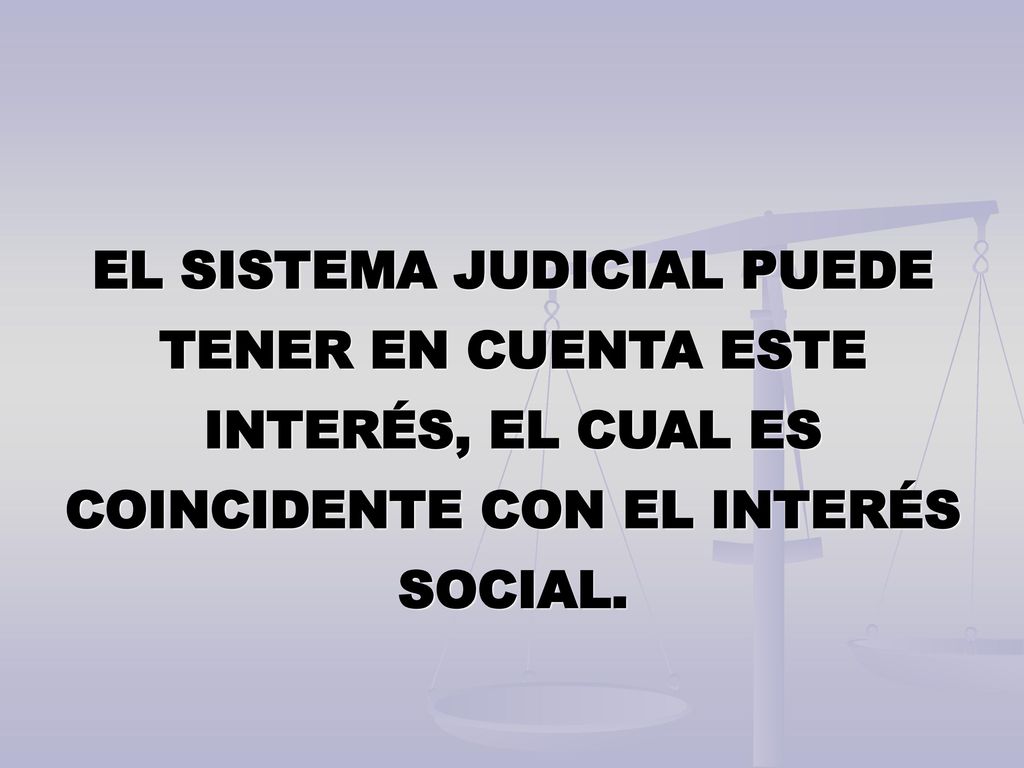 EL SISTEMA JUDICIAL PUEDE TENER EN CUENTA ESTE INTERÉS, EL CUAL ES COINCIDENTE CON EL INTERÉS SOCIAL.
