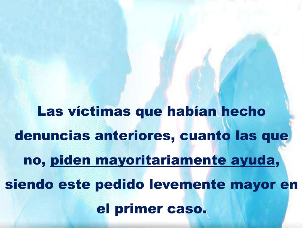 Las víctimas que habían hecho denuncias anteriores, cuanto las que no, piden mayoritariamente ayuda, siendo este pedido levemente mayor en el primer caso.