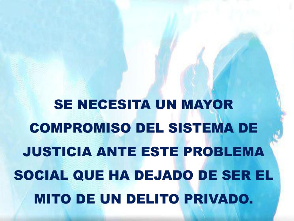 SE NECESITA UN MAYOR COMPROMISO DEL SISTEMA DE JUSTICIA ANTE ESTE PROBLEMA SOCIAL QUE HA DEJADO DE SER EL MITO DE UN DELITO PRIVADO.
