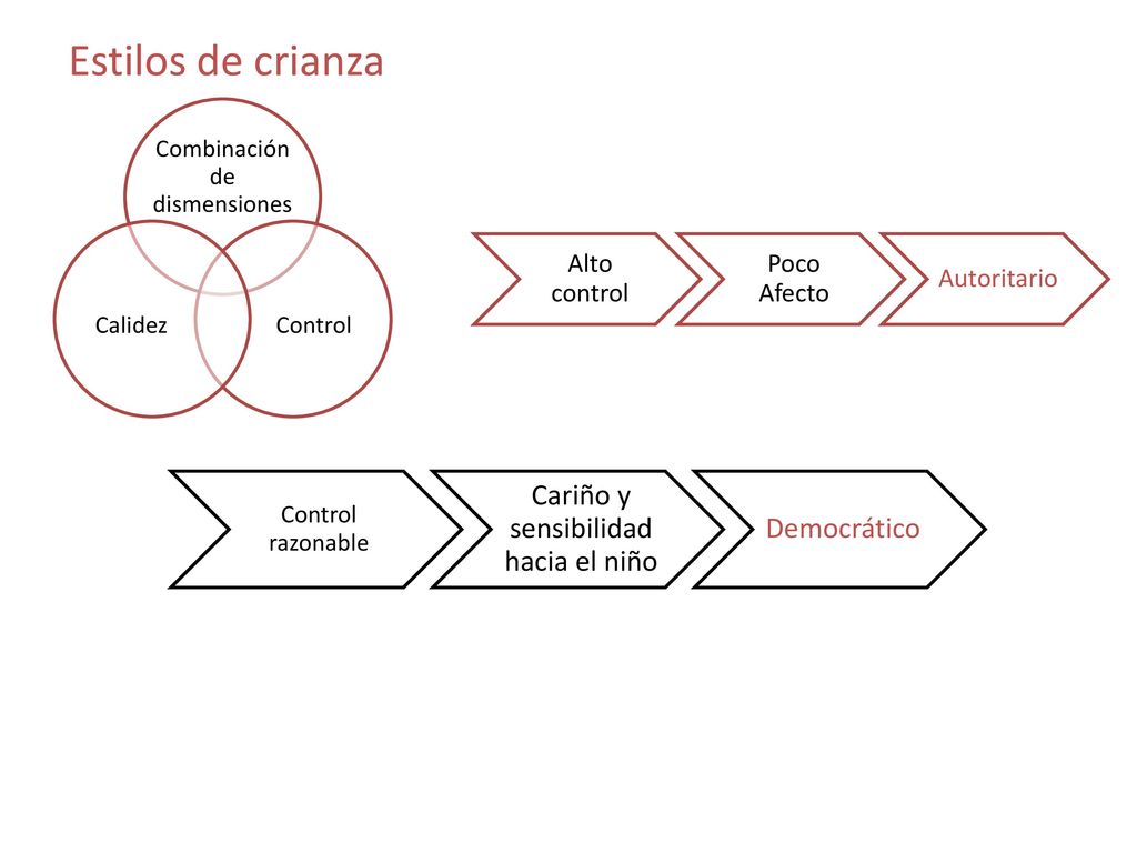 Estilos de crianza Cariño y sensibilidad hacia el niño Democrático