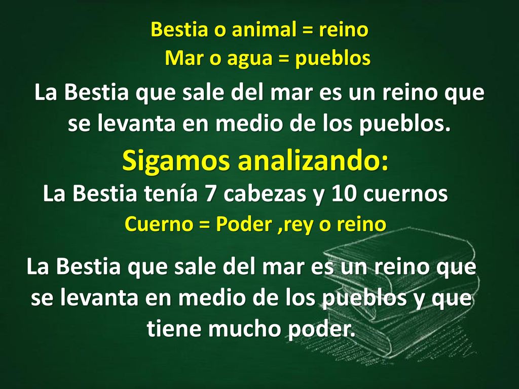 La Bestia tenía 7 cabezas y 10 cuernos Cuerno = Poder ,rey o reino