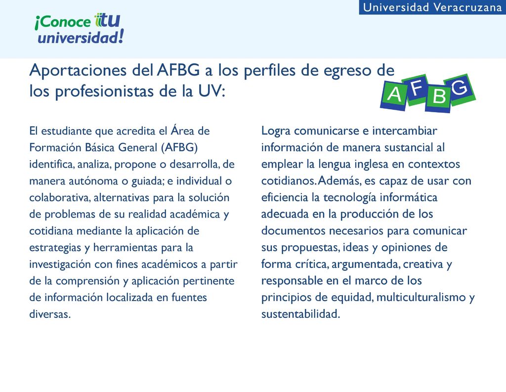 Aportaciones del AFBG a los perfiles de egreso de