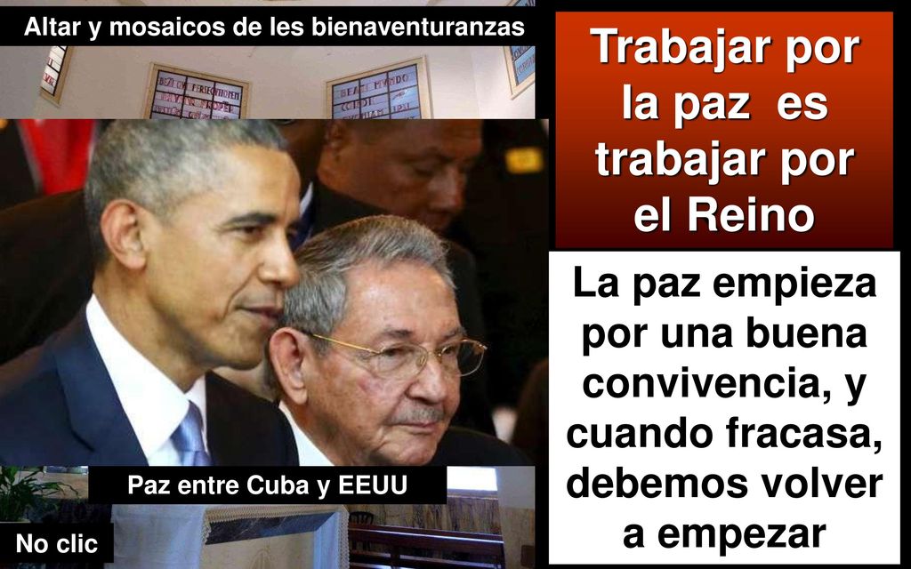 Trabajar por la paz es trabajar por el Reino