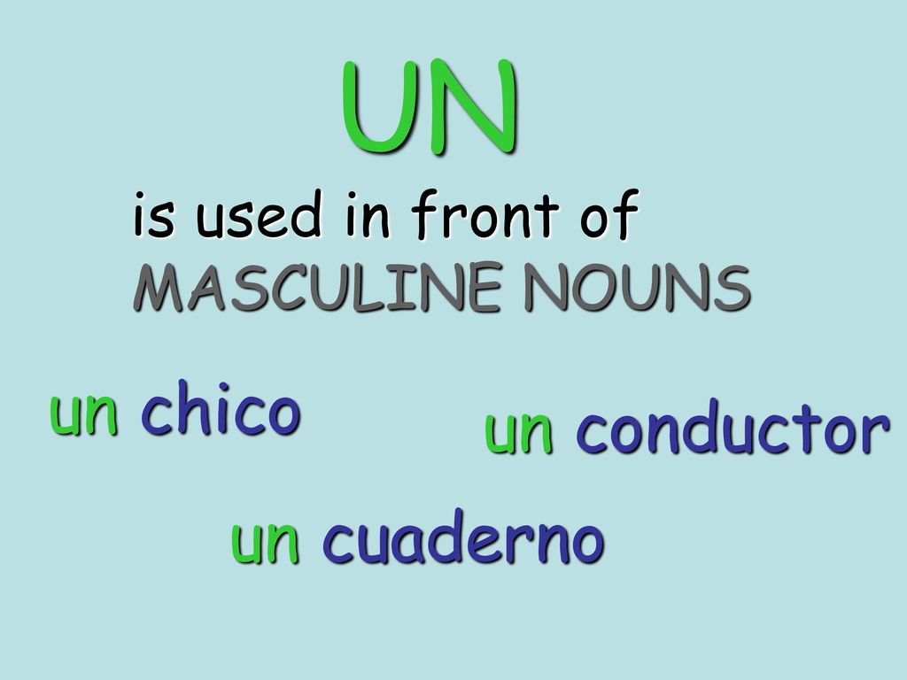 UN un chico un conductor un cuaderno is used in front of