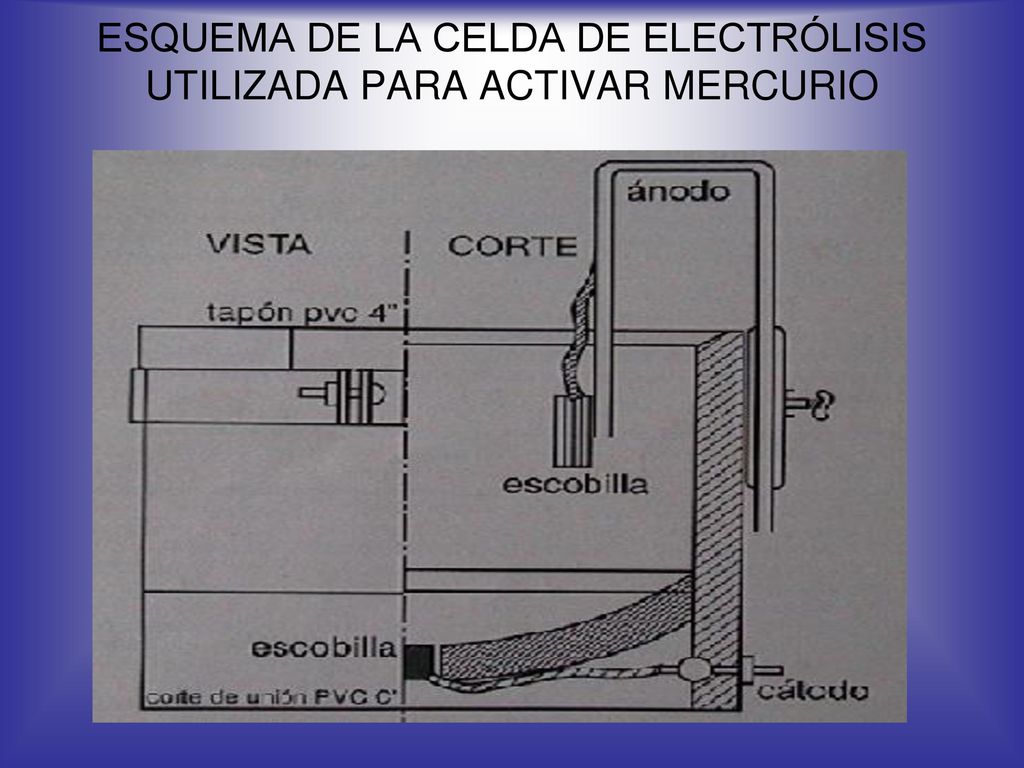 ESQUEMA DE LA CELDA DE ELECTRÓLISIS UTILIZADA PARA ACTIVAR MERCURIO