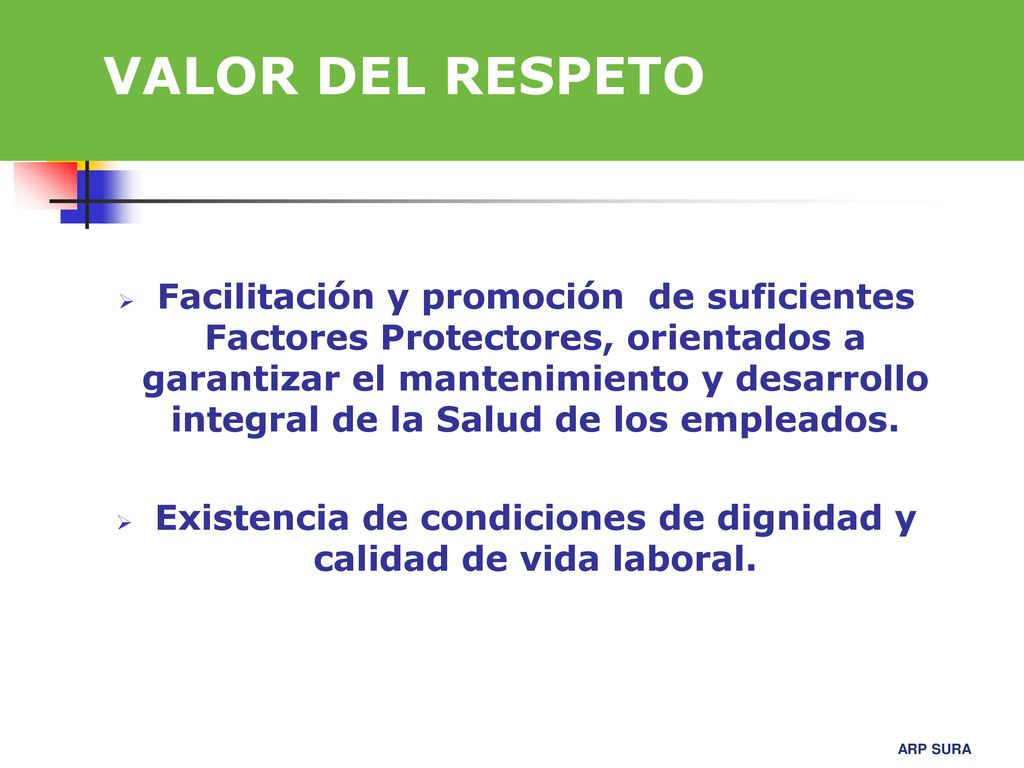 Existencia de condiciones de dignidad y calidad de vida laboral.