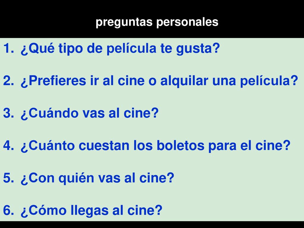 ¿Qué tipo de película te gusta