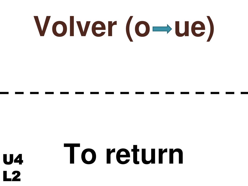 Volver (o ue) To return U4 L2