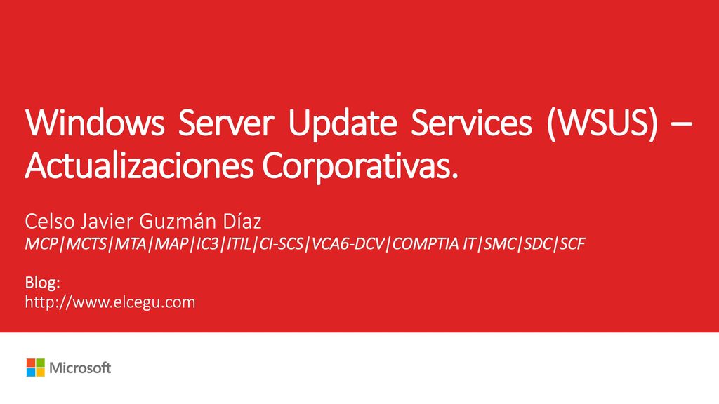 Windows Server Update Services (WSUS) – Actualizaciones Corporativas.