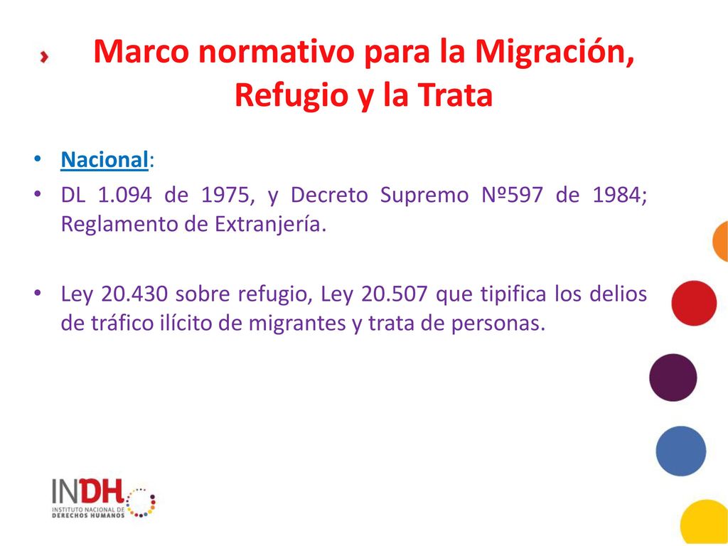 Marco normativo para la Migración, Refugio y la Trata