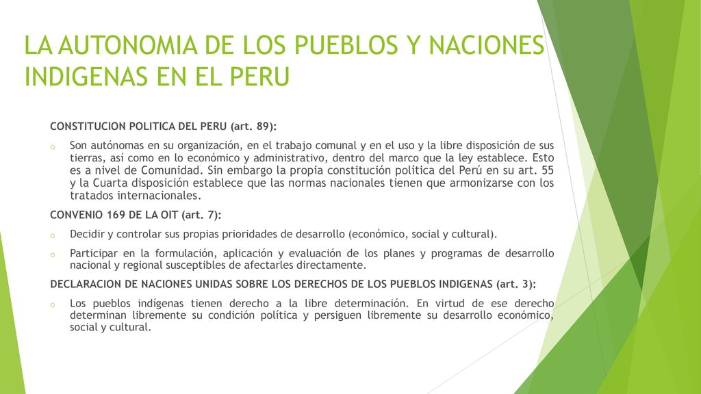 LA AUTONOMIA DE LOS PUEBLOS Y NACIONES INDIGENAS EN EL PERU