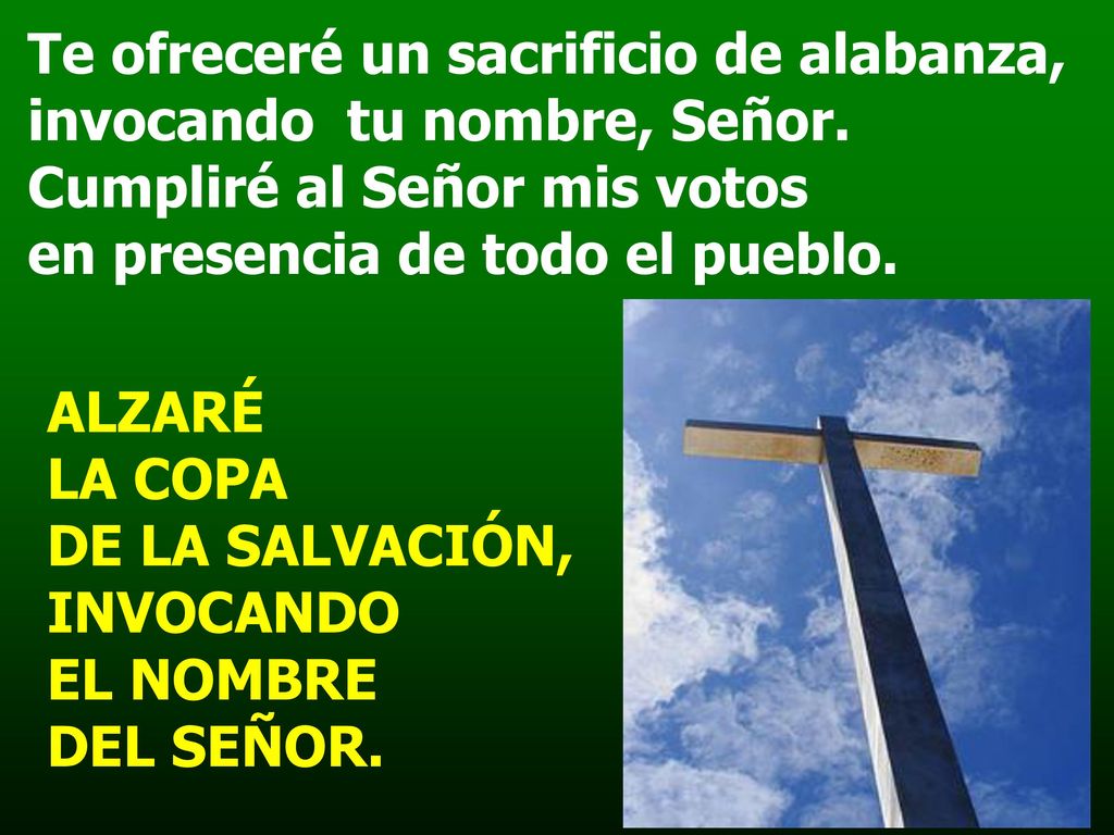 Te ofreceré un sacrificio de alabanza, invocando tu nombre, Señor