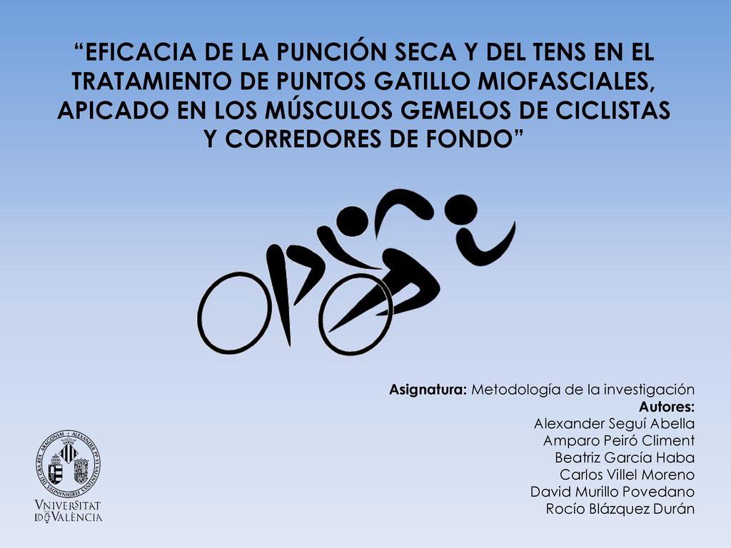 EFICACIA DE LA PUNCIÓN SECA Y DEL TENS EN EL TRATAMIENTO DE PUNTOS GATILLO MIOFASCIALES, APICADO EN LOS MÚSCULOS GEMELOS DE CICLISTAS Y CORREDORES DE FONDO