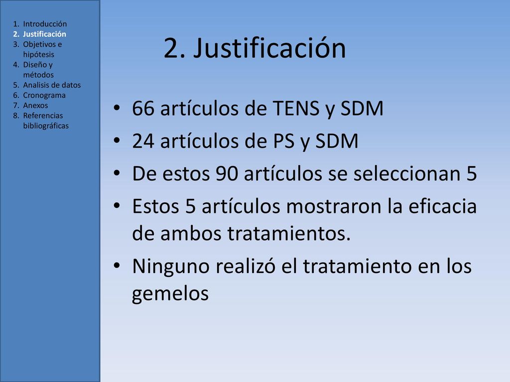 2. Justificación 66 artículos de TENS y SDM 24 artículos de PS y SDM