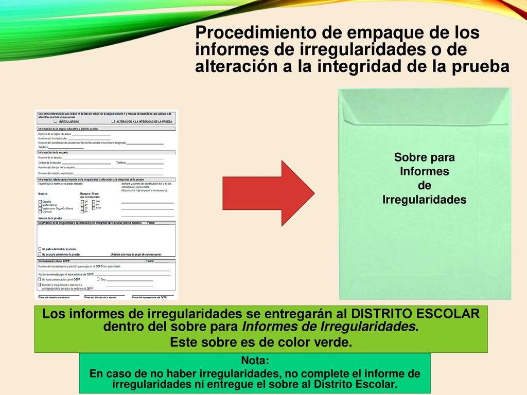 Este sobre es de color verde.