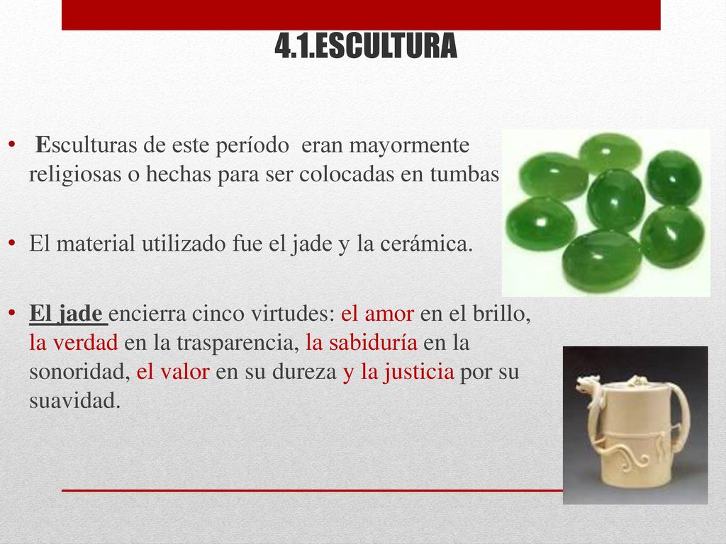4.1.ESCULTURA Esculturas de este período eran mayormente religiosas o hechas para ser colocadas en tumbas.